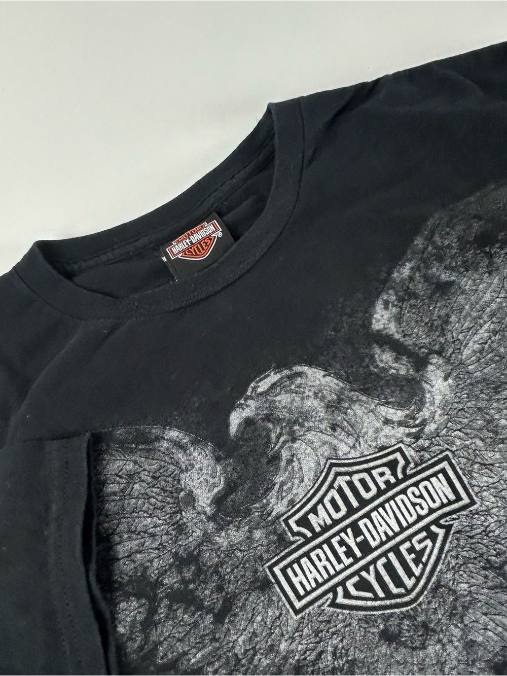 Harley Davidson Men’s SZ XL Dodge City Wanted Eagle Tee Y2K Shirt Black Kansas